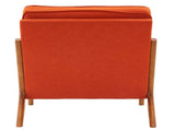 Oak Armrest Oak Upholstered Single Lounge Chair Indoor Lounge Chair Burnt Orange 03093913