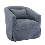 ZNTS 360-degree Swivel Accent Armchair Linen Blend Grey W676102323