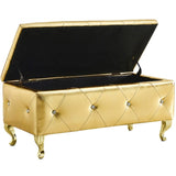Upholstered Storage Ottoman Bench For Bedroom End Of Bed Faux Leather Rectangular Storage Benches W2268P291485