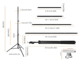 Adjustable Photo Backdrop Stand, 510ft Crossbar & 2.56.5ft Support Stands, AluminumIron 12065229