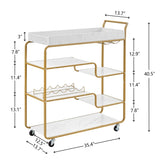 ZNTS 6-Tier Bar Cart, Slide Bar Serving Cart, Retro Style Wine Cart for Kitchen, Beverage Cart with Wine 72057889