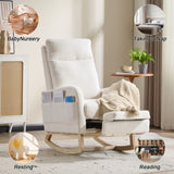 Modern Accent Rocking Chair Rocking Chair with Solid Wood Legs, Upholstered Nursery Glider Rocker, 88024389