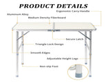 90 x 60 x 70cm Home Use Aluminum Alloy Folding Table White 44193343