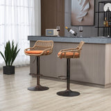 COOLMORE Modern Swivel Bar Stools Set of 2 Adjustable Counter Height Chairs with Footrest for W39594824