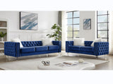 Navy Blue, 23 Seat Sofa Set, Velvet Crystal Buckle Upholstery Sofa, Crystal Feet, Removable 14023036