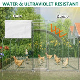 Large Chicken Coop Metal Chicken Run with Waterproof and Anti-UV Cover, Dome Shaped Walk-in Fence W2505P171905