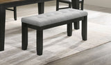1Pc Contemporary Style Bench Gray Fabric Upholstery Tufted Tapered Wood Legs Bedroom Living Room B011138071