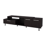 Wengue Entertainment Center with Open Storage and 2-Side Cabinets B062P290250