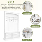 ON-TREND 47.2'' Wide Hall Tree with Bench and Shoe Storage, Multi-functional Storage Bench with 3 WF317362AAK