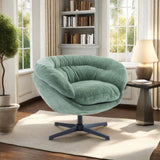 Modern Chenille Chair, 360&deg Swivel Club Chair/Accent Chair with Removable Cushion, Round N817P207777L