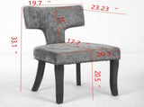 Mid Century Modern Dining Chairs Set of 2, Farmhouse Linen Fabric Upholstered Accent Chair Curved W1143P186366