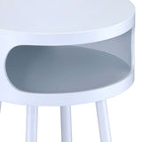 White and Natural Round 1-shelf End Table B062P181426