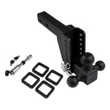 Adjustable Trailer Hitch 18,500 lbs 2" Receiver 6" Drop/Rise Tow Hitch Tri-Ball Trailer Kit Black 06953656
