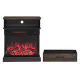 25 inch Stand Side Table with 3-Sided glass Electric Fireplace W1769134114