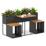 Garden table and chair with elevated garden bed 79214042