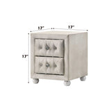 Reggie Beige Fabric Nightstand B2726P365576