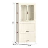 ZNTS Portable Wardrobe Closet Storage Organizer for Clothes,Clothes Dresser, Magnetic Doors with 4 Cubes 76602554