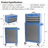 Rolling Garage Workshop Tool Organizer Detachable 3 Drawer Tool Chest with Large Storage Cabinet W1239132611