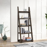 ZNTS 5-Tier Shelves,Bookshelf, Storage Rack, Bookcase with Rubber Wood Frame, Ladder Shelf for Living W2582P195345