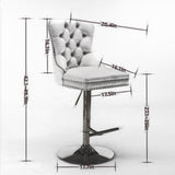 A&A Furniture,Aged and Retro PU Swivel Barstools Adjusatble Seat Height from 26-33 Inch, Modern Bar W1143P195204