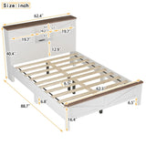 Farmhouse Platform Bed with Double Sliding Barn Door, Queen Size Rustic Wood Bed with
Charging WF317944AAK