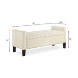 ZNTS Upholstered Tufted Button Storage Bench with nails trim,Entryway Living Room Soft Padded Seat with W2186139089