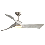 52 Inch Brushed Nickel Ceiling Fan Light With 6 Speed Remote Energy-saving DC Motor 52K012BN