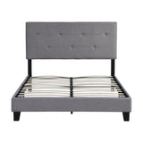 Full Size Upholstered Platform Bed Frame with Modern Button Tufted Linen Fabric Headboard, No Box W2297P284318