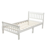Wood Platform Bed Twin Bed Frame Panel Bed Mattress Foundation Sleigh Bed with WF192434AAK
