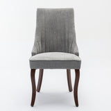 Rayon Cloth Flocking Linen Dining Chairs Channel Kitchen Dinner Chair Comfy Fabric Upholstered W1143P151493