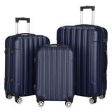 ZNTS 3-in-1 Multifunctional Large Capacity Traveling Storage Suitcase Luggage Set Navy Blue 20244081