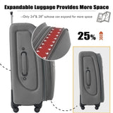 Softside Luggage Expandable 3 Piece Set Suitcase with Duffel Bag Upright Spinner Softshell N732P201004A