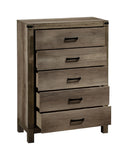 1pc Contemporary Five Drawer Chest Bedroom Solid Wood Wooden Brown Melamine Finish Rustic B011P228965