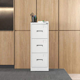 3 Drawer Metal Vertical File Cabinet with Lock and Card Slot Office Home Vertical File Cabinet for 09981331