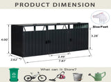 Garbage Bin Shed Stores 3 Trash Cans Metal Outdoor Bin Shed for Garbage Storage,Stainless Galvanized W540120221