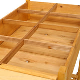 8 Pockets Horticulture Raised Garden Bed Elevated Wood Planter Box Stand with Foldable Side Table 91070442