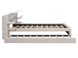 Full Size Velvet House Bed Wood Bed, Beige 95491646