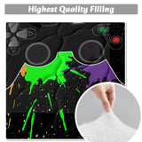 Black Video Game Comforter for Girlss Red Blue Green Purple Yellow Ink Game Controller Bedding 15525375