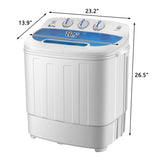 ZNTS Compact Twin Tub with Built-in Drain Pump XPB46-RS4 15Lbs Semi-automatic Twin Tube Washing Machine 34059682