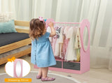 Kids Costume Organizer Costume RackKids ArmoireOpen Hanging Armoire Closet with Mirror-PINK 17806571