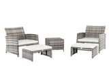 5pcs 2 Chairs 2 Footstools 1 Coffee Table Combination Sofa Gray Gradient 32732879