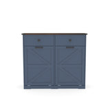 Farmhouse Blue Double Tilt Out Trash for 20 Gallon Trash Cans, Free Standing Recycling 19080541