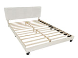 Findlay Plush 3D Upholstered Platform Bed in White Dove T2574P241780