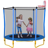 ZNTS 5.5FT Trampoline for Kids - 65" Outdoor & Indoor Mini Toddler Trampoline with Enclosure, Basketball 06871922