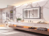 40*30inch LED Bathroom Beveled Mirror,3000-6000K Gradient Front and Backlit LED Mirror for W2091P214096
