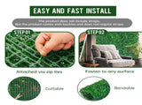 12 Pcs 24x16inch Artificial Grass Wall Panels, Decorative Boxwood Grass Backdrop for Outdoor Garden 57214769