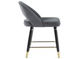 Grey and Black Open Back Counter Height Stools B062P145580