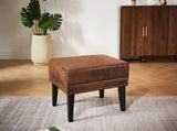 Mirod Vintage Distressed Ottoman,Classic Riveted Footrest with Solid Wood Legs for Living Room, N760P304308D