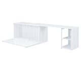 Queen Size Murphy Bed with Rotable Desk, White 11589562
