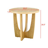 25" Round End Table, Wooden Side Table, Night Stand for Bedroom, Living Room ,Reception Room W1801P195684